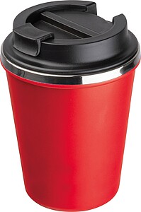 Dvoustěnný nerezový termohrnek 350 ml, červená
