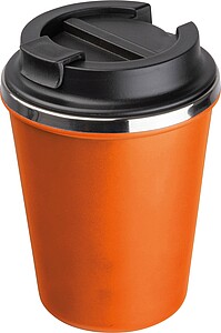 Dvoustěnný nerezový termohrnek 350 ml, oranžová