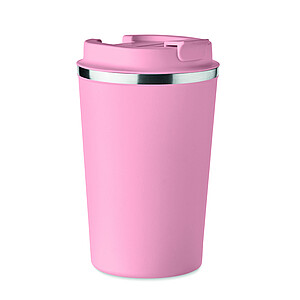 Dvoustěnný pohárek 350 ml, světle růžová