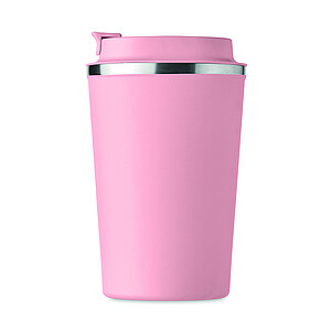Dvoustěnný pohárek 350 ml, světle růžová