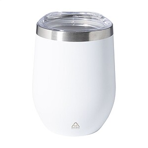 Dvoustěnný termo hrnek z recyklované nerezové oceli, 350 ml, bílá