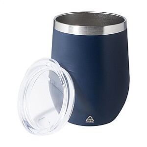 Dvoustěnný termo hrnek z recyklované nerezové oceli, 350 ml, námořní modrá