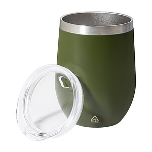 Dvoustěnný termo hrnek z recyklované nerezové oceli, 350 ml, tmavě zelená