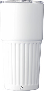 Dvoustěnný termohrnek z recyklované nerezové oceli 500 ml, bílá