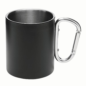 Dvouvrstvý nerezový hrnek, 300ml, černý