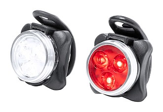 EKIMO Sada dobíjacích LED svetiel na bicykel, čierna