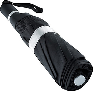 ENARETE Automatický skládací deštník s rukojetí umístěnou na straně, černá/stříbrná