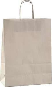 ERNA 18 Papírová taška 18 x 8 x 24 cm, kroucená držadla, bílá - taška s vlastním potiskem