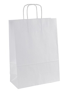 ERNA 24 Papierová taška 24 × 11 × 33 cm, krútené držadlá, biela