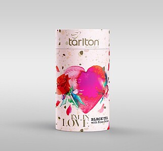 EVOLTA Tarlton Black Love Rose Petals papier 100 g - čierny čaj, ochutený, aromatizovaný, sypaný