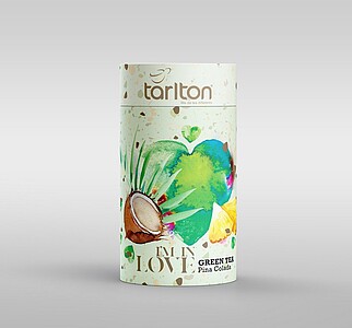 EVOLTA Tarlton Green Love Pina Colada papier 100 g - zelený čaj, ochutený, aromatizovaný, sypaný