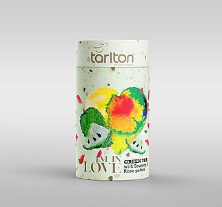 EVOLTA Tarlton Green Love Soursop & Rose petals papír 100 g - zelený čaj, ochucený, aromatizovaný, sypaný