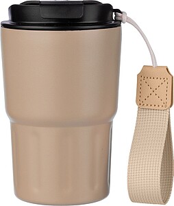 EVREN Nerezový dvoustěnný hrnek, 320 ml, béžová