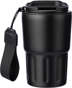 EVREN Nerezový dvoustěnný hrnek, 320 ml, černá