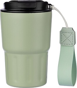EVREN Nerezový dvoustěnný hrnek, 320 ml, jemně zelená