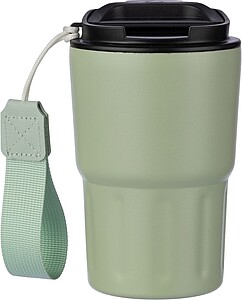 EVREN Nerezový dvoustěnný hrnek, 320 ml, jemně zelená