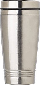 FELIAS Nerezový termohrnček s viečkom, 450 ml, strieborná
