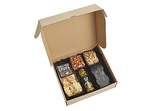 FESTIV Dárková sada - 2 x paštika iberico, zelené olivy, gouda sušenky, kešu, arašídy