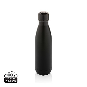 Fľaša na pitie, 500ml, recyklovaná nerezová oceľ, čierna
