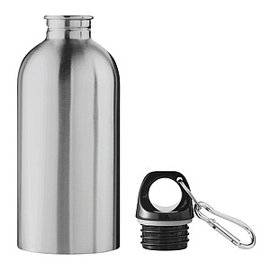 Fľaša na pitie z nehrdzavejúcej ocele 400 ml, strieborná