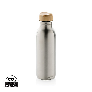 Fľaša na pitie z recyklovanej ocele, 600 ml, strieborná
