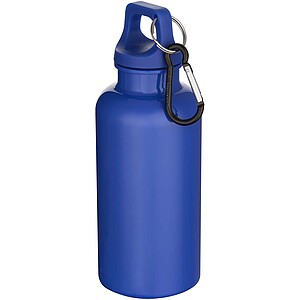 Fľaša na vodu s karabínou z recyklovaného plastu 400 ml, tmavomodrá
