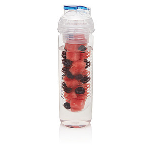 Fľaša na vodu s sitkom na ovocie, objem 500 ml, modrá