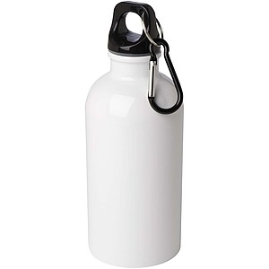 Fľaša na vodu z nerezovej ocele s karabínou 400 ml, biela