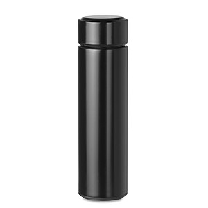 Fľaša s teplomerom, 450 ml, čierna