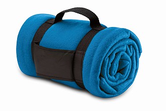 Fleecová deka s popruhem, královská modrá