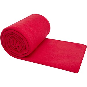 Fleecová deka velikosti 220 × 250 cm, červená