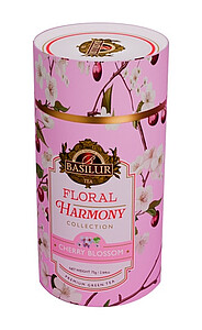 FLORAL Basilur Floral Harmony Cherry Blossom papier 75 g - zelený čaj, ochutený, aromatizovaný, sypaný