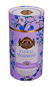 FLORAL Basilur Floral Harmony Lavender Berry papier 75 g - zelený čaj, ochutený, aromatizovaný, sypaný