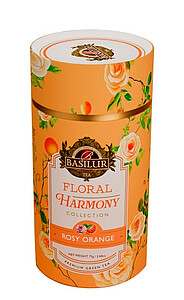 FLORAL Basilur Floral Harmony Rosy Orange papier 75 g - zelený čaj, ochutený, aromatizovaný, sypaný