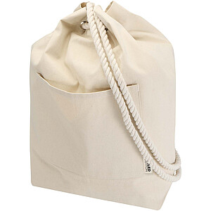 Florida 270 g/m2 – recyklovaná plachtová taška typu duffel GRS, 15 l, krémová