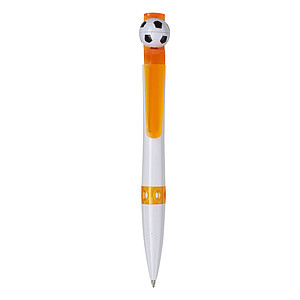FOOTBALLPEN Propiska s modrou n., bílým tělem, kopačákem, oranžová