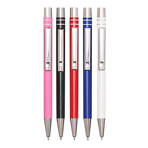 Gelová propiska s matným hliníkovým tělem, růžová