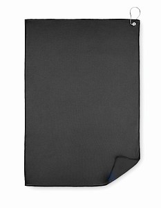 Golfový ručník z RPET polyesteru, černý
