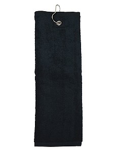 Golfový uterák na golf 40x50 cm, 450 g/m2, čierna