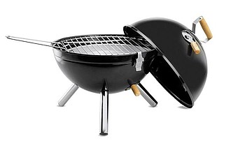 Gril na barbecue s poklopom, čierna