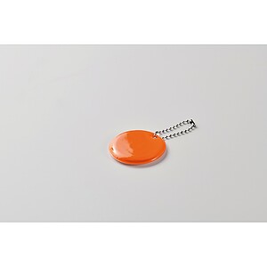 Guľatá reflexná kľúčenka, fluo oranžová