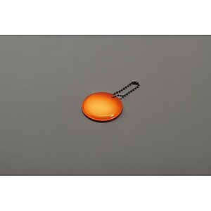 Guľatá reflexná kľúčenka, fluo oranžová