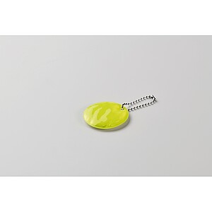 Guľatá reflexná kľúčenka, fluo žltá