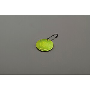 Guľatá reflexná kľúčenka, fluo žltá