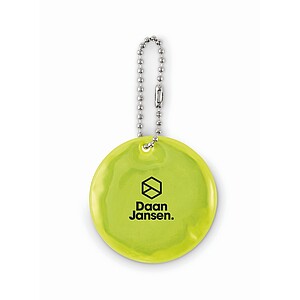 Guľatá reflexná kľúčenka, fluo žltá