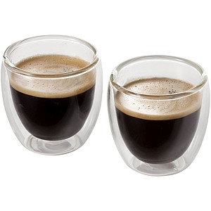 HEMERA Sada 2 ks skleněných hrnknů dvoustěnných na espresso