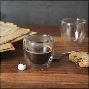 HEMERA Sada 2 skleněných dvoustěnných hrnků na espresso