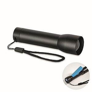 Hliníková dobíjacia baterka, čierna