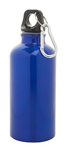 Hliníková láhev na pití, 400ml, s karabinou, královská modrá