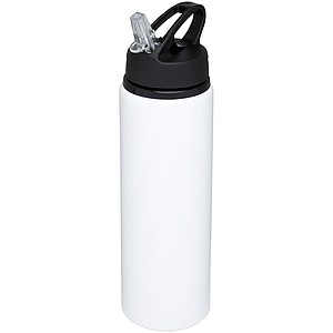 Hliníková láhev na pití s brčkem, 800ml, bílá